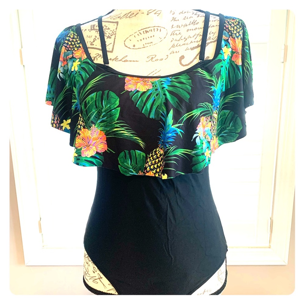 Floral Ruffle one piece Bathing Suit